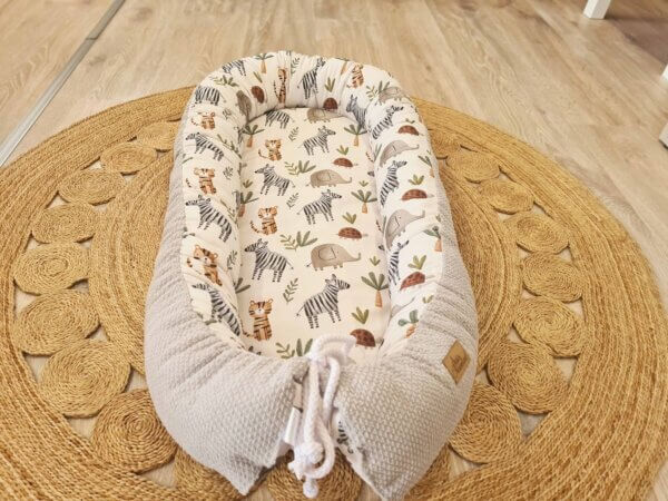 Babynest Jungle Waffel bebe grau