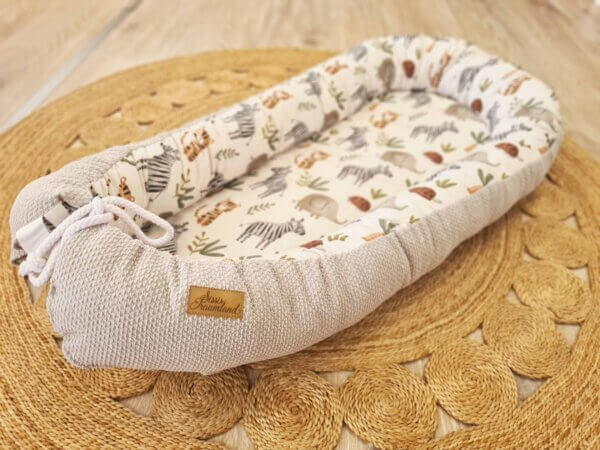 Babynest Jungle Waffel bebe grau – Bild 2