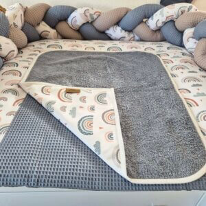 wasserdichte Auflage 1 wasserdichte Wickelunterlage Regenbogen türkis jeansblau