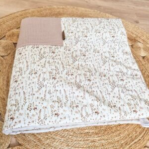 Extra dicke Krabbeldecke Leaves dunkles beige