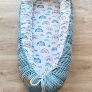 Babynest Regenbogen petrol jeansblau